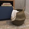 Cesto de seagrass marrom 37cm com alças - Oikos - 7