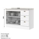 Ver imagem 4 de Balcão Pia 120cm 100% MDF 02 Portas e 03 Gavetas com Tampo Branco HP/Calcare Americana