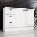 Ver imagem 1 de Balcão Pia 120cm 100% MDF 02 Portas e 03 Gavetas com Tampo Branco HP/Calcare Americana