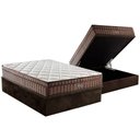 Ver imagem 1 de Cama Box Baú Solteiro: Colchão Anatômico Anjos D28 / Ag65 Anjos Star+ Base Crc Suede Brown(88x188