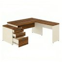 Ver mais imagens de Mesa para Escritório em L com Gavetão, 1,92x1,60m, Nogal Sevilha / Champanhe