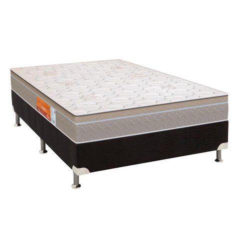 Cama Box Casal: Colchão Molas Ensacadas Orthoflex MasterPocket Orvieto Unic Face + Base CRC Suede Bl