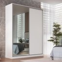 Ver imagem 2 de Guarda Roupa Solteiro Espelho 2 Portas 3 Gavetas Branco 183x59,8x235cm Rc 2003 Emovell