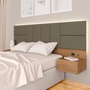 Ver imagem 1 de Cabeceira Suspensa Cama Casal com Led Malibu - M. Arapongas