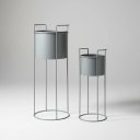 Ver imagem 2 de Conjunto 2 Cachepots Decorativos com Suporte de Metal Cinza Sd0285 Btc