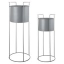 Ver imagem 1 de Conjunto 2 Cachepots Decorativos com Suporte de Metal Cinza Sd0285 Btc