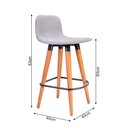 Ver imagem 6 de Kit 4 Banquetas Baixas Linea Aço Preto para Cozinha Balcao Ilha Gourmet Design - Cinza Assento