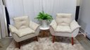 Ver imagem 1 de Kit 02 Poltrona Decorativa Opala Suede Begge- Pandora Decor