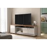 Rack com Rodinhas Grande Bancada Dallas Lukaliam:off White Perolizado/jequitiba - 1