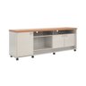 Rack com Rodinhas Grande Bancada Dallas Lukaliam:off White Perolizado/jequitiba - 2