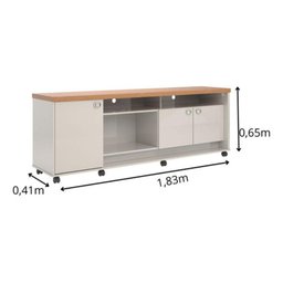 Rack com Rodinhas Grande Bancada Dallas Lukaliam:off White Perolizado/jequitiba - 5