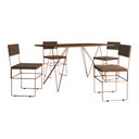 Ver imagem 2 de Mesa Jantar Industrial Trama 1,40x0,80m Amêndoa com 4 Cadeiras Estofadas Vitória Marrom e Cobre