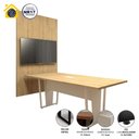 Ver imagem 3 de Conjunto Escritório Mesa 2m Caixa Tomada e Painel Tv Mb F5 Cor:macadâmia com Branco