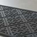 Ver imagem 2 de Capacho Tapete Arabesco Porta Entrada Pvc Antiderrapante Cinza