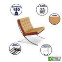 Ver imagem 2 de Poltrona Barcelona Couro Legítimo Base Cromada Caramelo