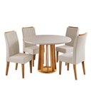 Ver imagem 2 de Conjunto Sala de Jantar 4 Lugares Redondo Tampo de MDF Morgan Yescasa Bege/Mel/Blonde/Pastel