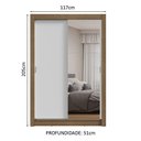 Ver imagem 5 de Guarda-roupa Solteiro 2 Portas de Correr com Espelho Rustic/branco Milano Madesa Rustic/branco