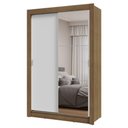 Ver imagem 6 de Guarda-roupa Solteiro 2 Portas de Correr com Espelho Rustic/branco Milano Madesa Rustic/branco