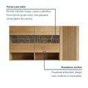 Ver imagem 5 de Armário Aéreo para Cozinha 3 Portas Nicho Decorativo 120cm Cristal Marrom/Cinamomo