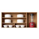 Ver imagem 4 de Armário Aéreo para Cozinha 3 Portas Nicho Decorativo 120cm Cristal Marrom/Cinamomo