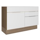Ver imagem 1 de Balcão Gabinete de Pia Madesa Stella 1 Porta e 2 Gavetas (Sem Tampo e Pia) Rustic/Branco