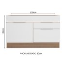 Ver imagem 6 de Balcão Gabinete de Pia Madesa Stella 1 Porta e 2 Gavetas (Sem Tampo e Pia) Rustic/Branco