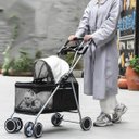 Ver imagem 2 de Carrinho Cachorro Cao Gato Pet Passeio Ar Livre Animal de Estimaçao Transporte Dobravel Caminhada La