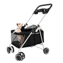 Ver imagem 4 de Carrinho Cachorro Cao Gato Pet Passeio Ar Livre Animal de Estimaçao Transporte Dobravel Caminhada La