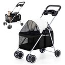 Ver imagem 1 de Carrinho Cachorro Cao Gato Pet Passeio Ar Livre Animal de Estimaçao Transporte Dobravel Caminhada La