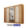Guarda Roupa Casal 100% Mdf 3 Portas Correr com Espelho e 4 Gavetas Milano Leifer - 7