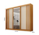 Ver imagem 2 de Guarda Roupa Casal 100% Mdf 3 Portas Correr com Espelho e 4 Gavetas Milano Leifer