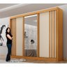 Guarda Roupa Casal 100% Mdf 3 Portas Correr com Espelho e 4 Gavetas Milano Leifer - 6