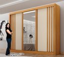 Ver imagem 6 de Guarda Roupa Casal 100% Mdf 3 Portas Correr com Espelho e 4 Gavetas Milano Leifer