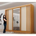 Ver imagem 6 de Guarda Roupa Casal 100% Mdf 3 Portas Correr com Espelho e 4 Gavetas Milano Leifer