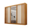 Ver imagem 4 de Guarda Roupa Casal 100% Mdf 3 Portas Correr com Espelho e 4 Gavetas Milano Leifer