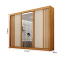 Ver imagem 4 de Guarda Roupa Casal 100% Mdf 3 Portas Correr com Espelho e 4 Gavetas Milano Leifer