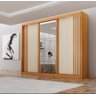 Guarda Roupa Casal 100% Mdf 3 Portas Correr com Espelho e 4 Gavetas Milano Leifer - 2