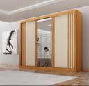 Ver imagem 2 de Guarda Roupa Casal 100% Mdf 3 Portas Correr com Espelho e 4 Gavetas Milano Leifer