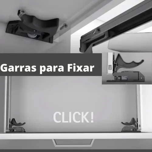 Kit Corrediça Quadro V6 (Extração Total) Invisível 350 Mm Silent System Hettich - 10