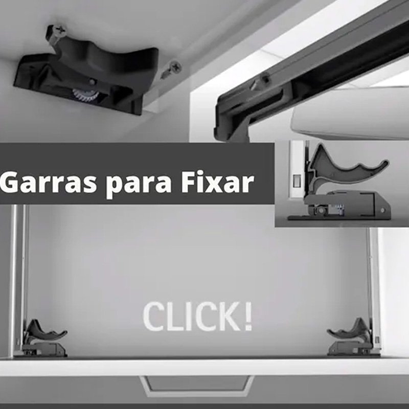 Kit Corrediça Quadro V6 (Extração Total) Invisível 350 Mm Silent System Hettich - 5