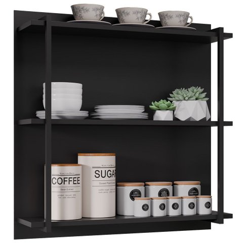 Painel Industrial Multiuso 3 Prateleiras Cler M05 Preto - Inoviza