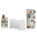 Ver imagem 5 de Quarto de Bebê Completo Berço com Colchão/Guarda-Roupa/Cômoda Confete Multimóveis MP4914 Branco