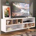 Ver imagem 1 de Rack para TV 75" Suspenso com Nichos Jazz Multimóveis MP1021 Branco/Rustic