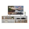Rack para TV 75" Suspenso com Nichos Jazz Multimóveis MP1021 Branco/Rustic - 5