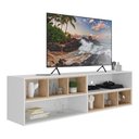 Ver imagem 2 de Rack para TV 75" Suspenso com Nichos Jazz Multimóveis MP1021 Branco/Rustic