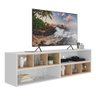 Rack para TV 75" Suspenso com Nichos Jazz Multimóveis MP1021 Branco/Rustic - 2