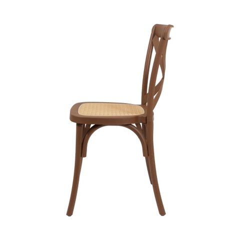 Mesa Eames Madeira 90cm + 4 Cadeiras Paris Rattan - Seat&co