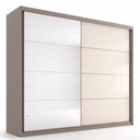 Ver imagem 2 de Guarda-Roupa Casal 2 Portas Deslizantes com Espelho 100% MDF Dream Off White/Avelã