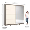 Ver imagem 3 de Guarda-Roupa Casal 2 Portas Deslizantes com Espelho 100% MDF Dream Off White/Avelã