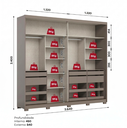 Ver imagem 5 de Guarda-Roupa Casal 2 Portas Deslizantes com Espelho 100% MDF Dream Off White/Avelã